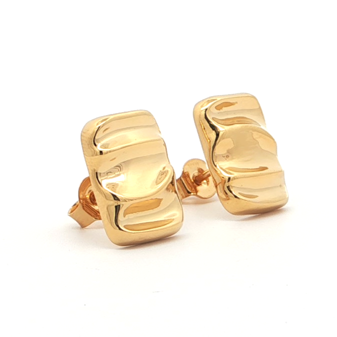Bold Rectangle Textured Stud Earrings